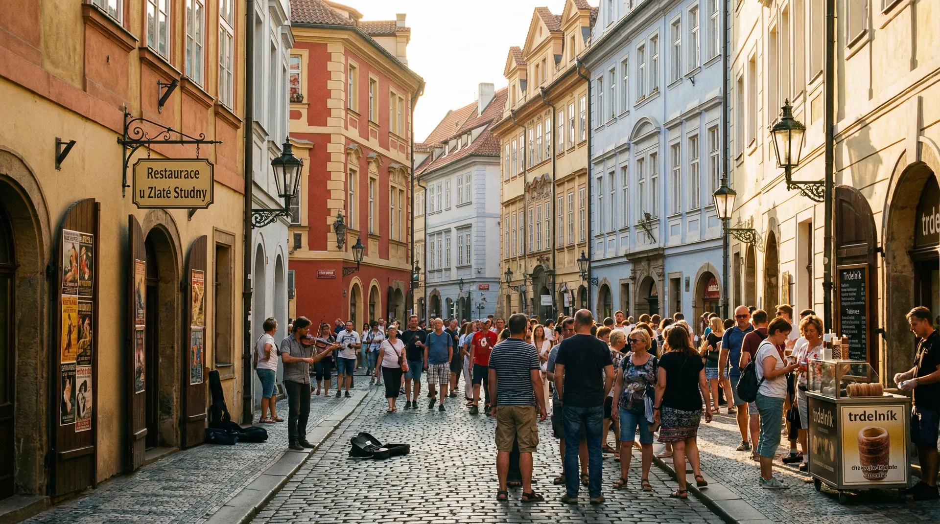 布拉格小城区热闹的街头场景 - 街头搭讪 捷克街头纪实