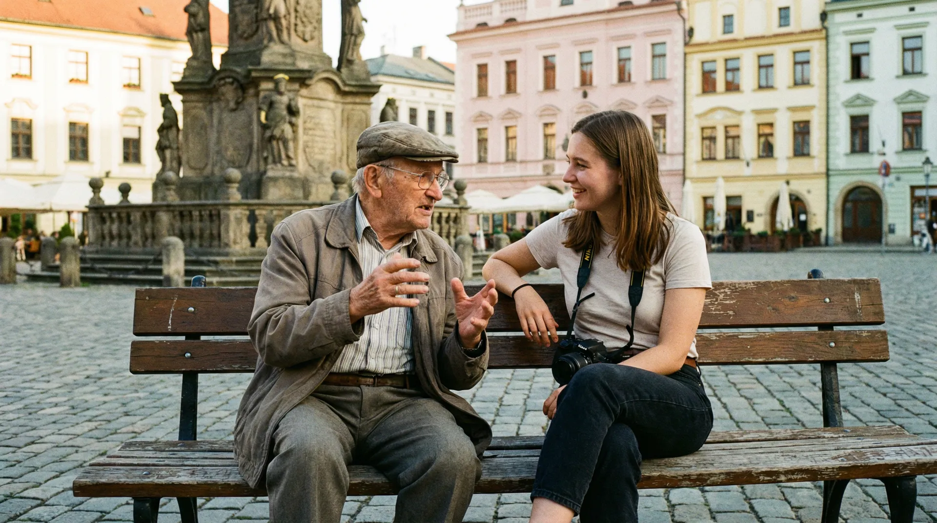 奥洛穆茨广场上的真实对话 - 街头搭讪 街头互动